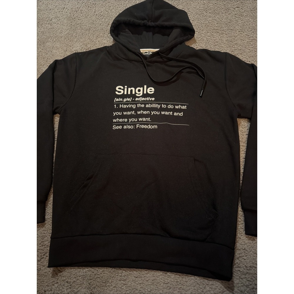 Denim & Flower Ricky Singh Single Freedom Hoodie Men's Large NWT Graphic Black